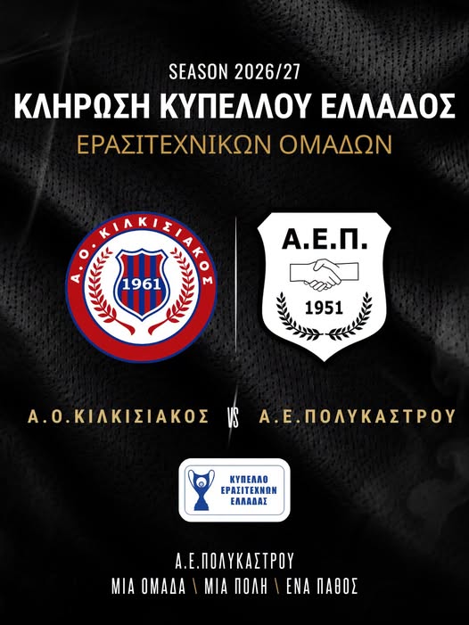 ΚΛΗΡΩΣΗ ΚΥΠΕΛΛΟΥ ΕΛΛΑΔΟΣ Ερασιτεχνικών Ομάδων 2026/27